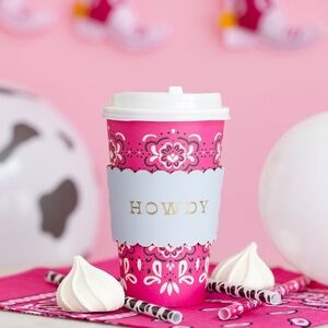 Pink Bandana To-Go Party Cups - 12 Count